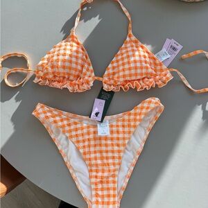 Orange Gingham Women’s Bikini